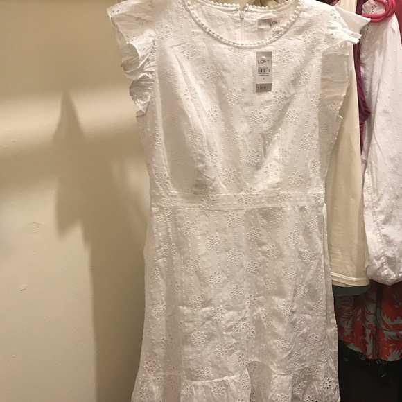 Loft Eyelet Ruffle Flare Dress - Picture 5 of 7